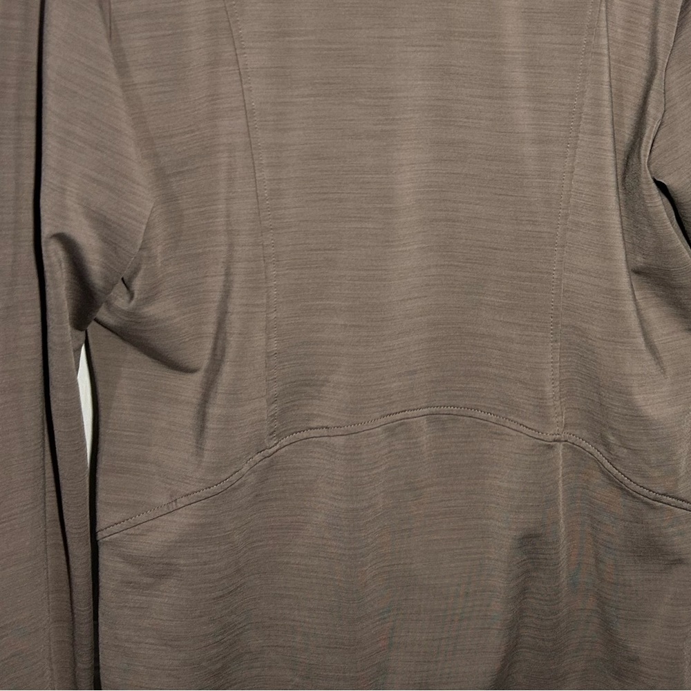 Eddie Bauer Women’s Large Quest Flex 1/4-zip Pullover Taupe Thumbholes Cozy - Picture 10 of 16